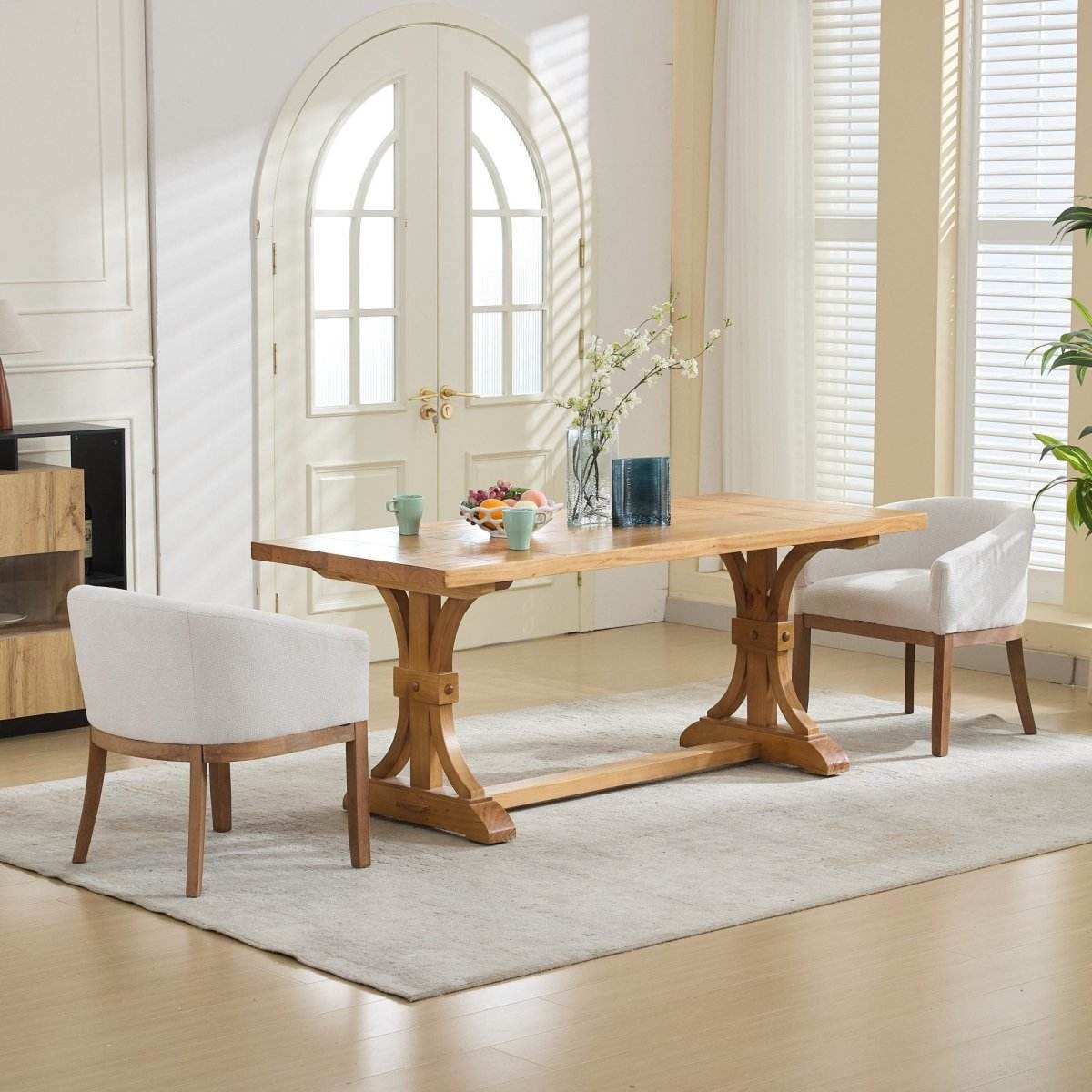 Mid Century Modern Upholstered Linen Dining Chair - Sleep Galleria