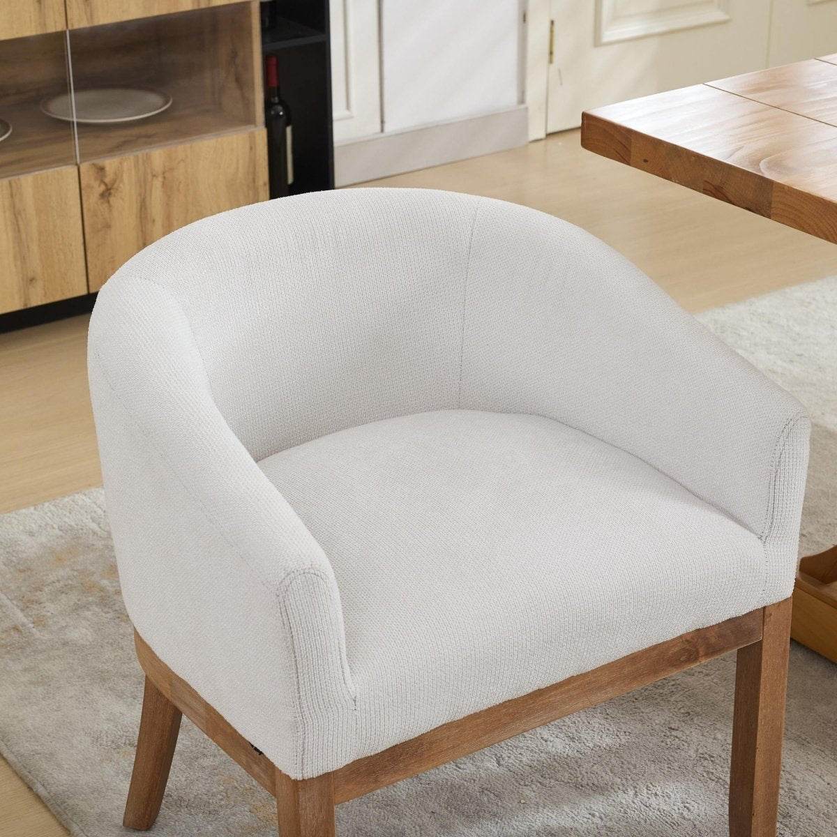 Mid Century Modern Upholstered Linen Dining Chair - Sleep Galleria