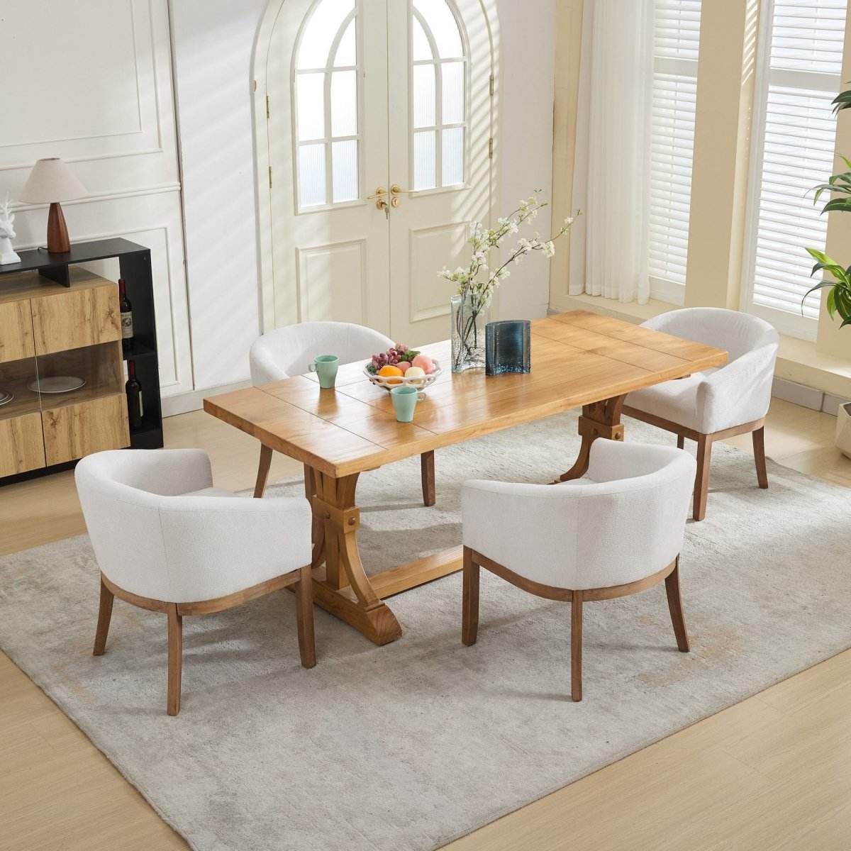 Mid Century Modern Upholstered Linen Dining Chair - Sleep Galleria