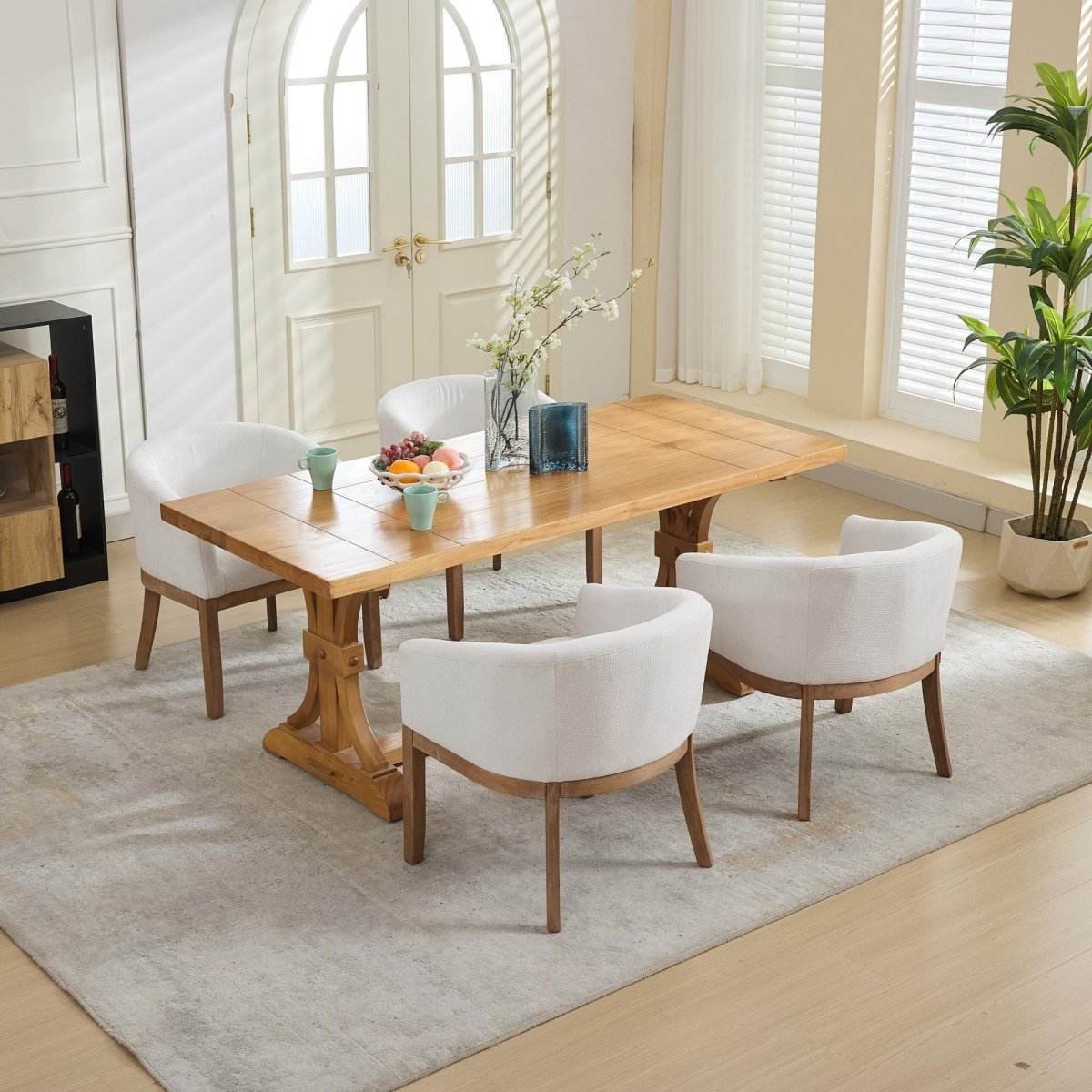 Mid Century Modern Upholstered Linen Dining Chair - Sleep Galleria