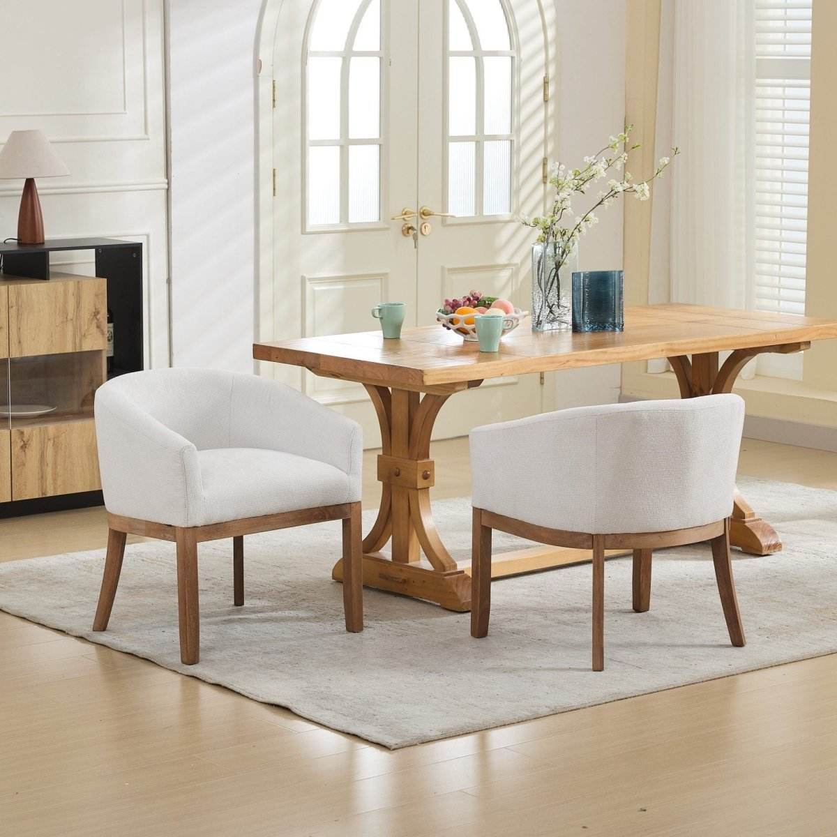 Mid Century Modern Upholstered Linen Dining Chair - Sleep Galleria