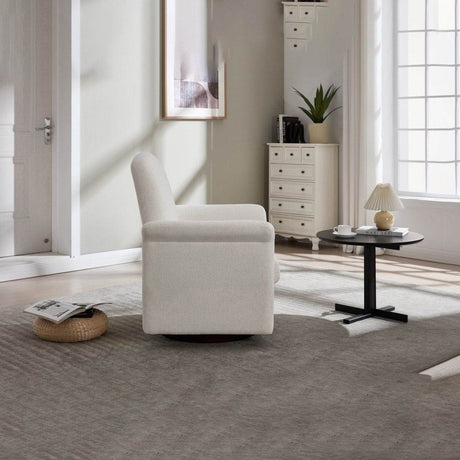 Modern 360 Degree Swivel Linen Upholstered Accent Chair - Sleep Galleria