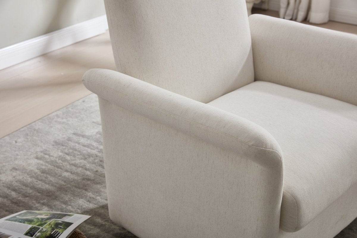 Modern 360 Degree Swivel Linen Upholstered Accent Chair - Sleep Galleria