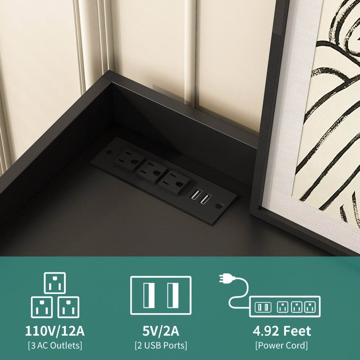 Modern 8 Drawer MDF Storage Dresser With LED - Sleep Galleria