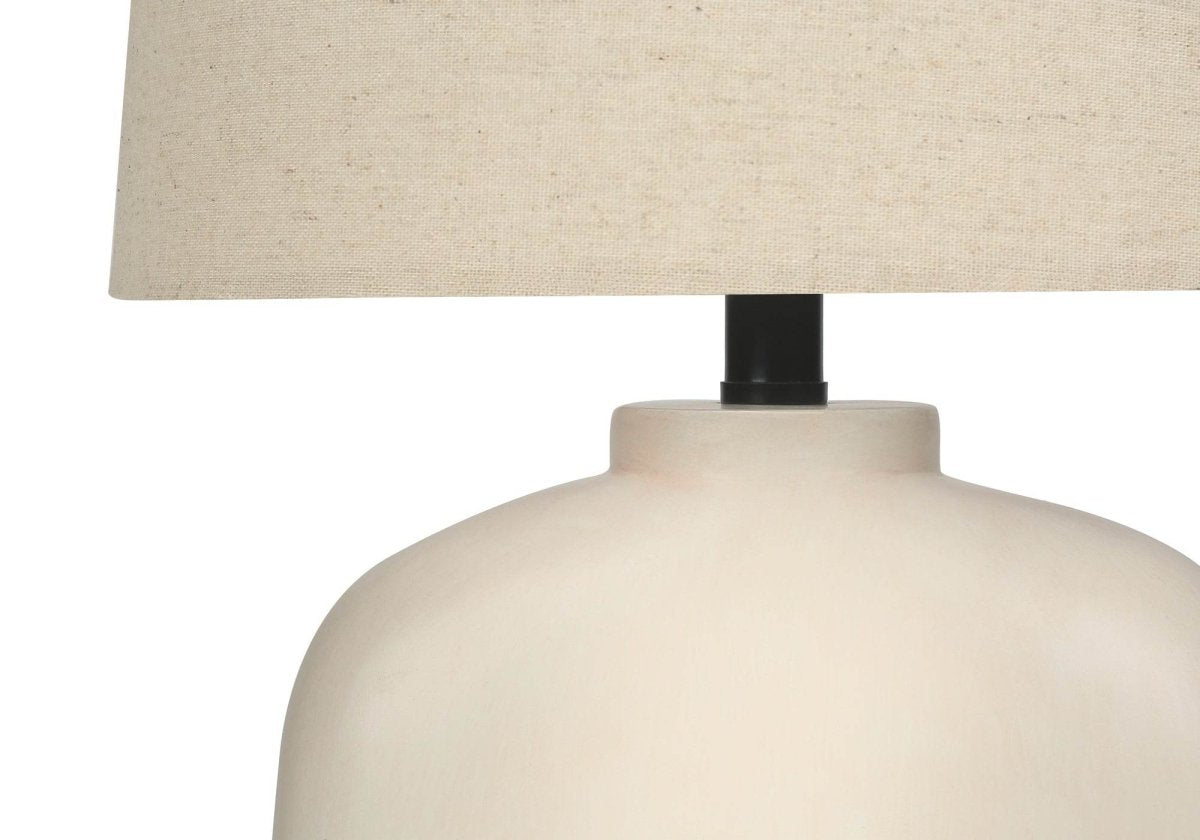 Modern Arch-Shaped Cream Resin Table Lamp - Sleep Galleria