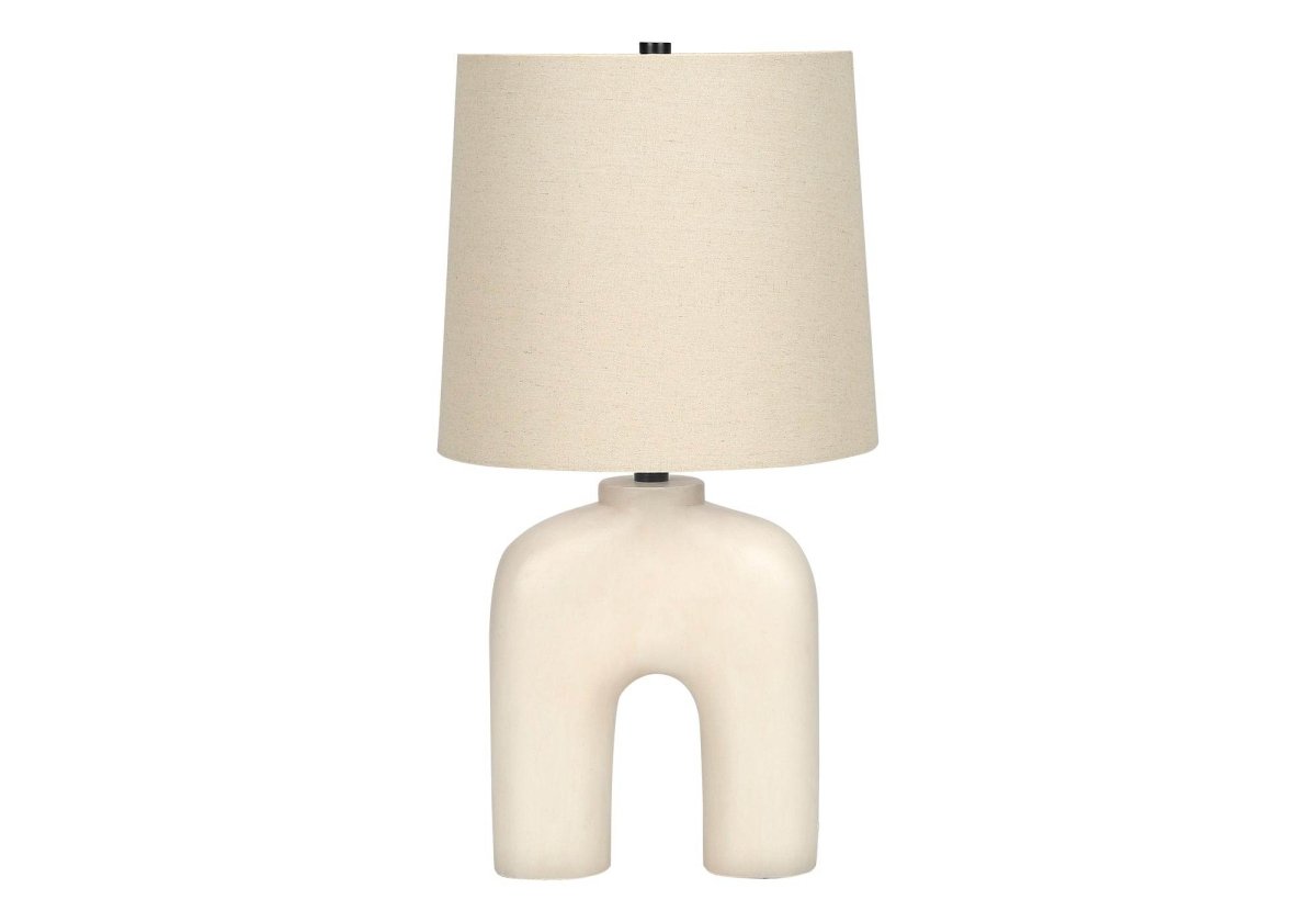 Modern Arch-Shaped Cream Resin Table Lamp - Sleep Galleria
