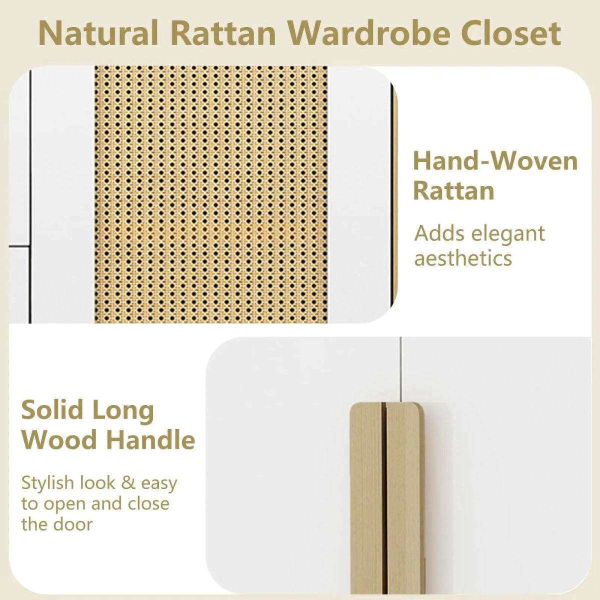 Modern Bedroom Wardrobe Closet With Drawers And Hanging Rod - Omega Lifestyles