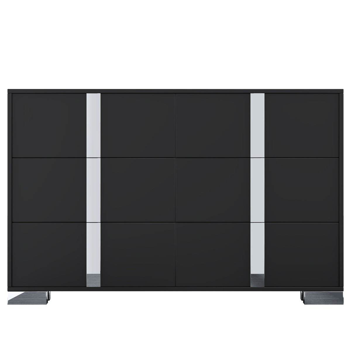 Modern Black MDF Metal 6-Drawer Storage Dresser - Sleep Galleria