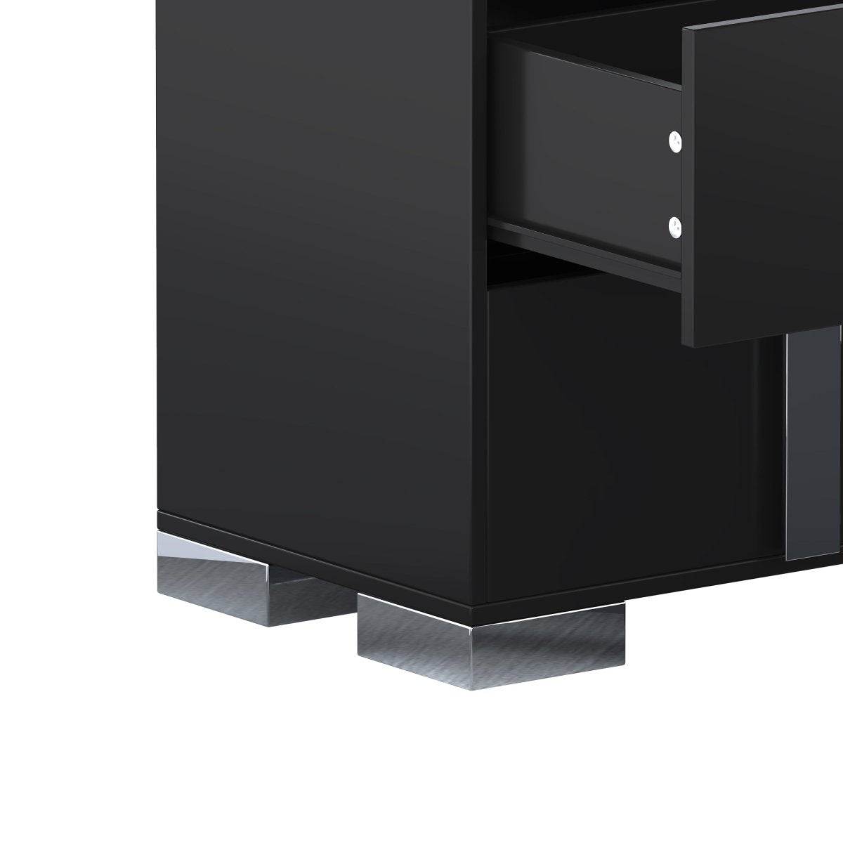 Modern Black MDF Metal 6-Drawer Storage Dresser - Sleep Galleria