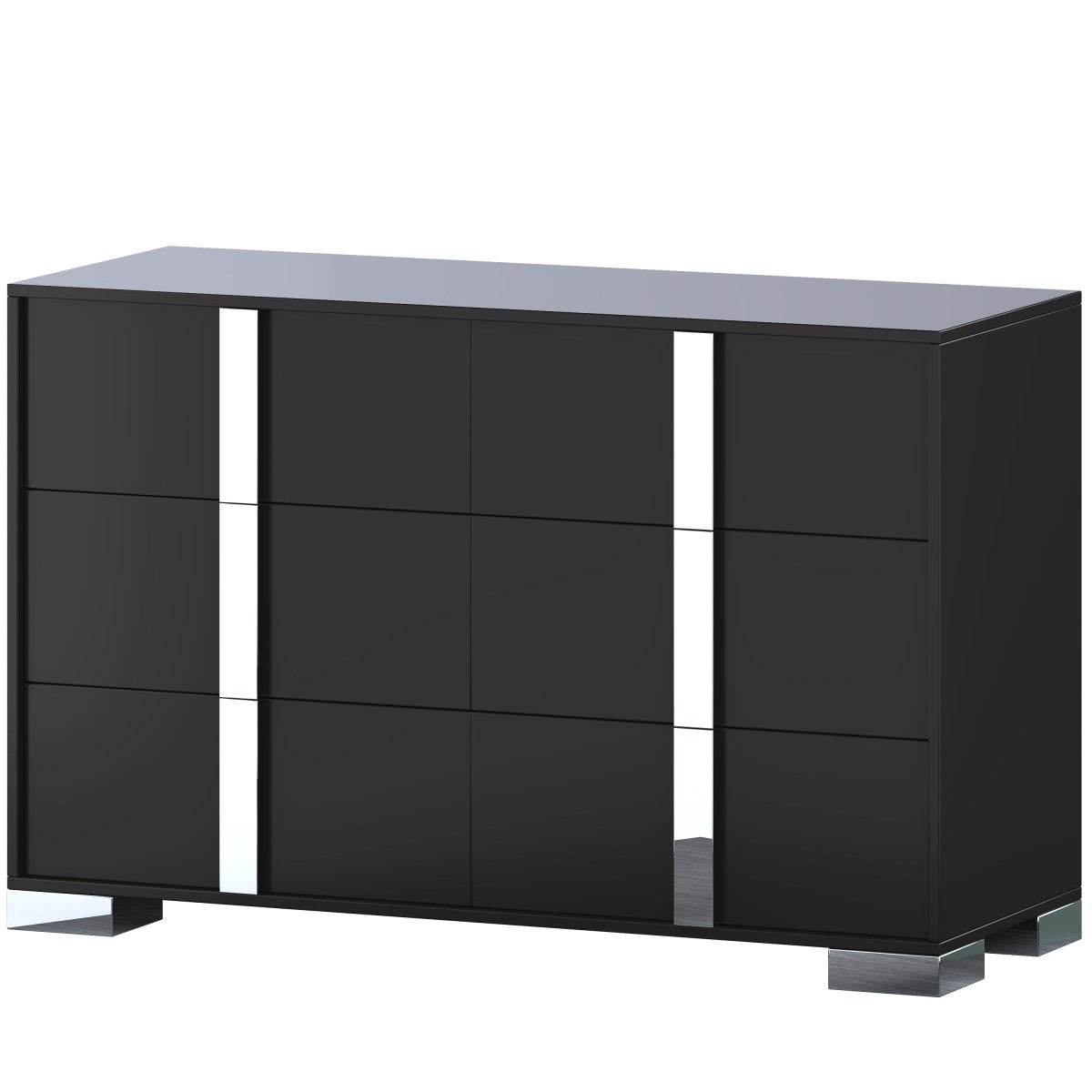 Modern Black MDF Metal 6-Drawer Storage Dresser - Sleep Galleria