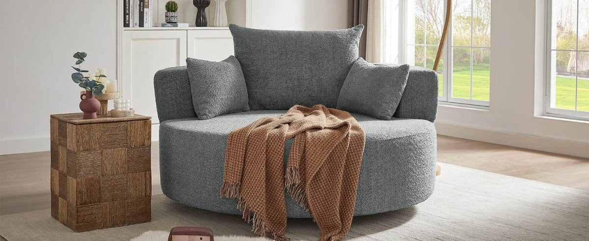 Modern Chenille Swivel Accent Chair - Sleep Galleria