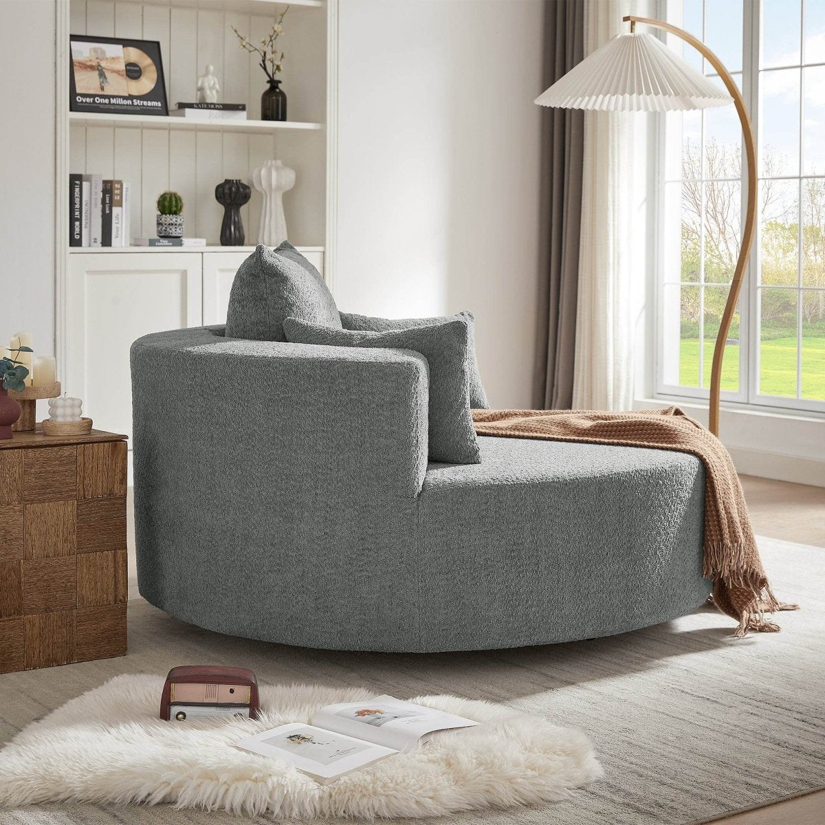 Modern Chenille Swivel Accent Chair - Sleep Galleria