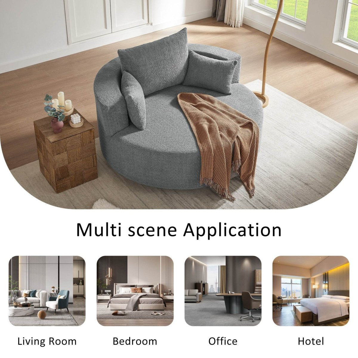 Modern Chenille Swivel Accent Chair - Sleep Galleria