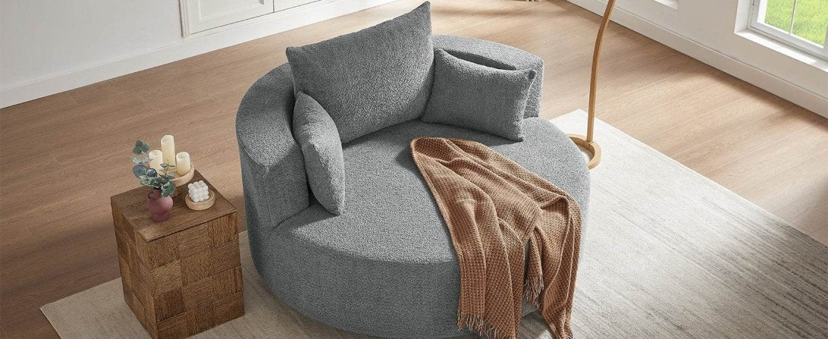 Modern Chenille Swivel Accent Chair - Sleep Galleria