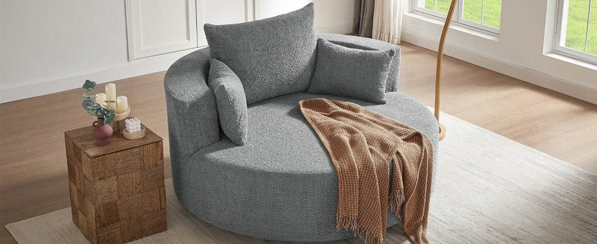 Modern Chenille Swivel Accent Chair - Sleep Galleria