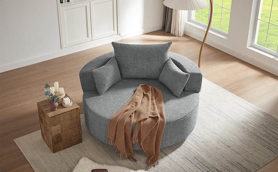 Modern Chenille Swivel Accent Chair - Sleep Galleria