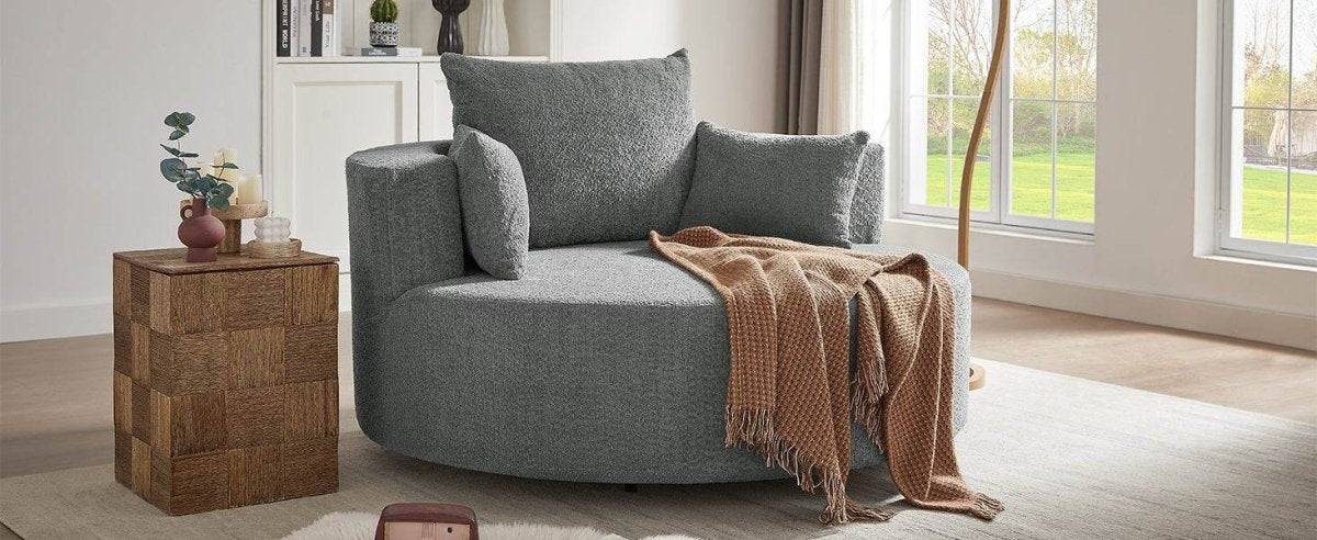 Modern Chenille Swivel Accent Chair - Sleep Galleria