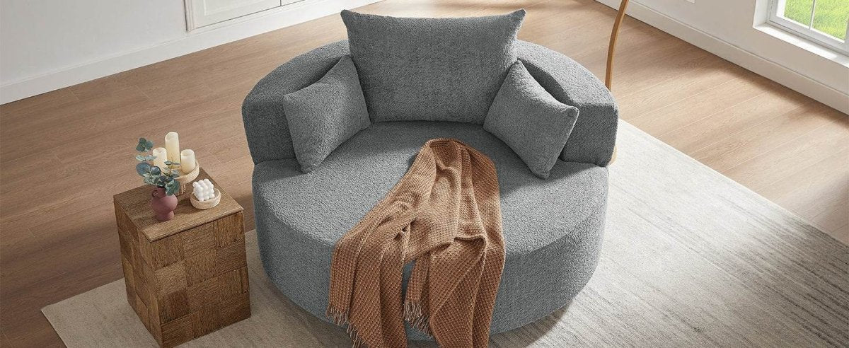 Modern Chenille Swivel Accent Chair - Sleep Galleria