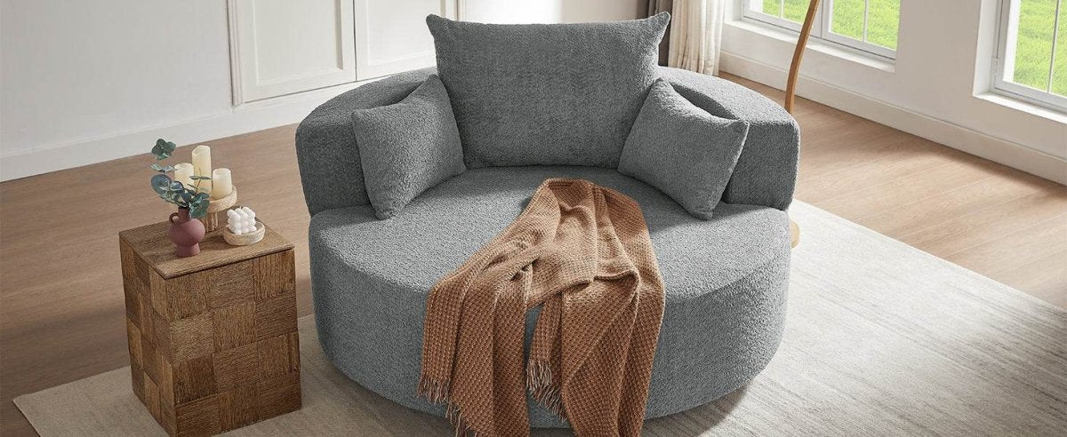 Modern Chenille Swivel Accent Chair - Sleep Galleria