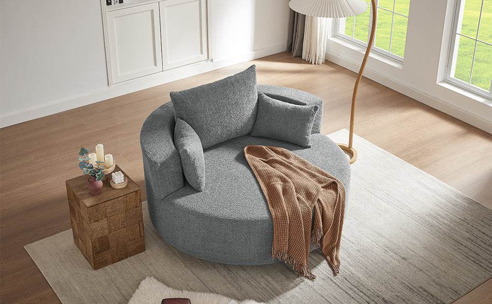 Modern Chenille Swivel Accent Chair - Sleep Galleria
