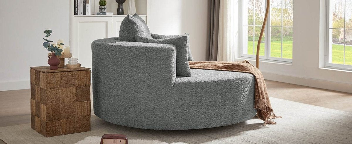 Modern Chenille Swivel Accent Chair - Sleep Galleria