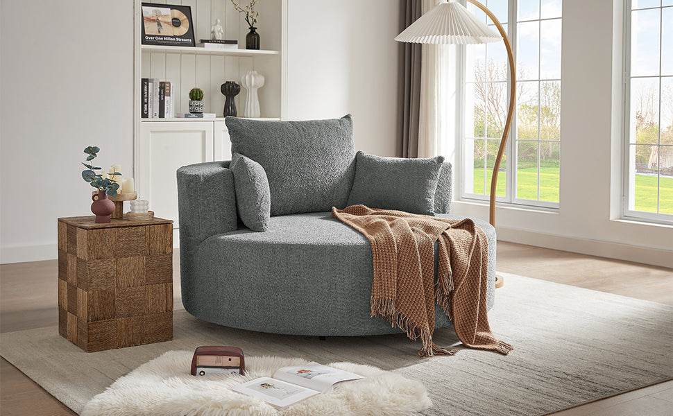 Modern Chenille Swivel Accent Chair - Sleep Galleria