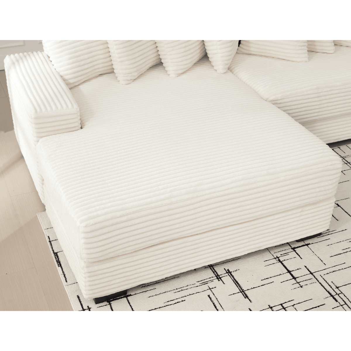 Modern Corduroy Modular Sofa With Pillows - Sleep Galleria