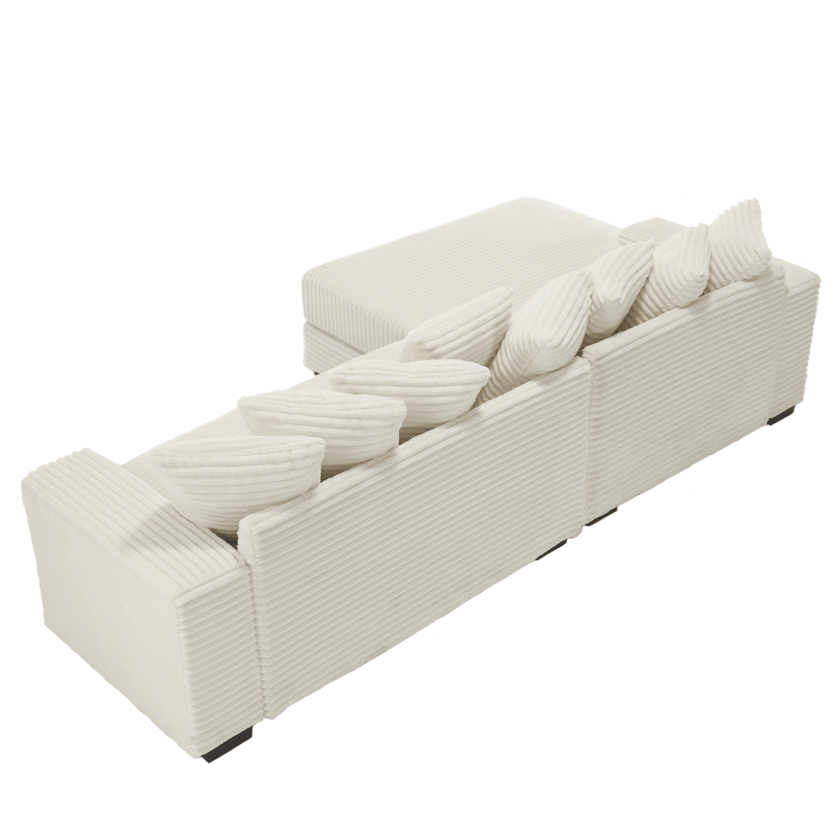 Modern Corduroy Modular Sofa With Pillows - Sleep Galleria