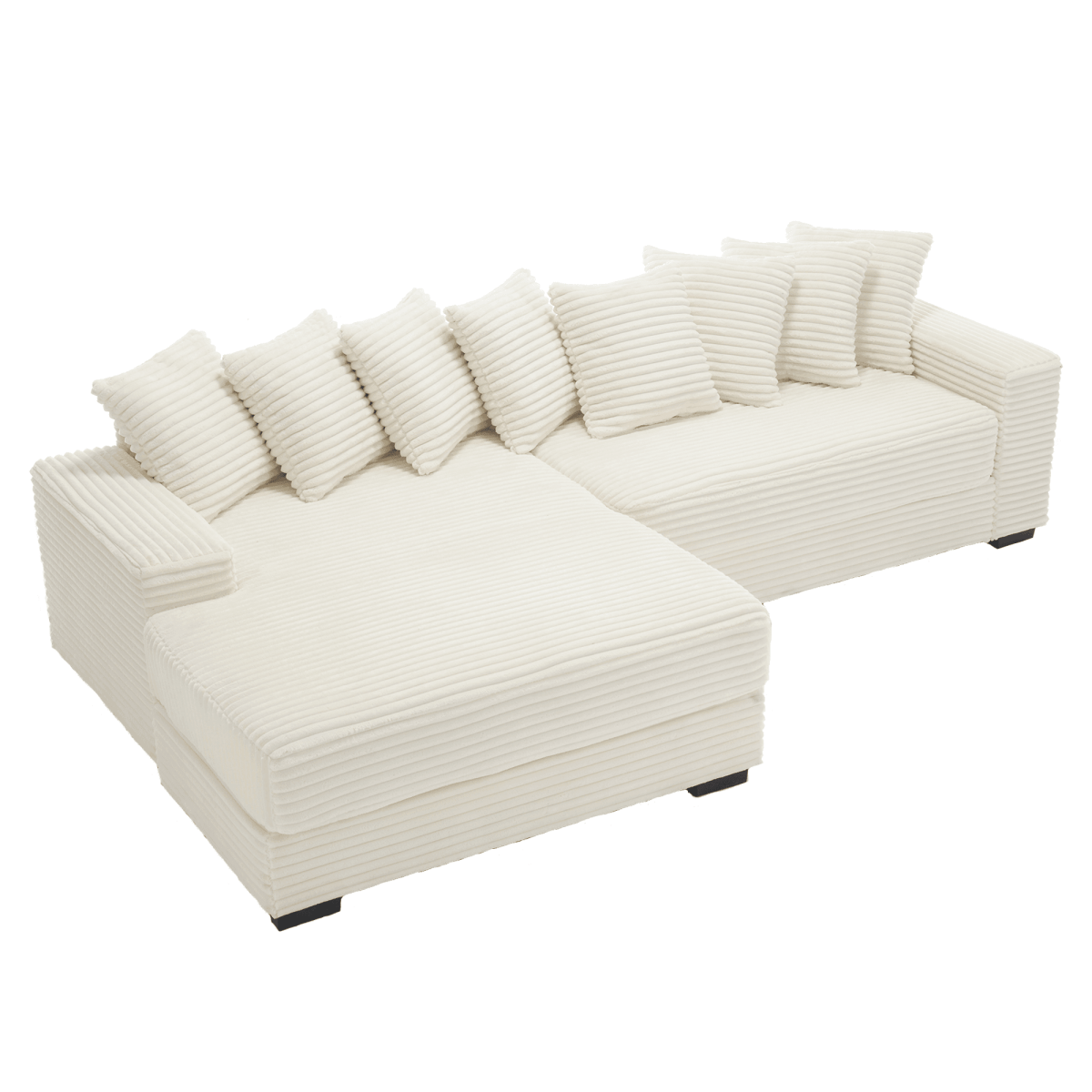 Modern Corduroy Modular Sofa With Pillows - Sleep Galleria