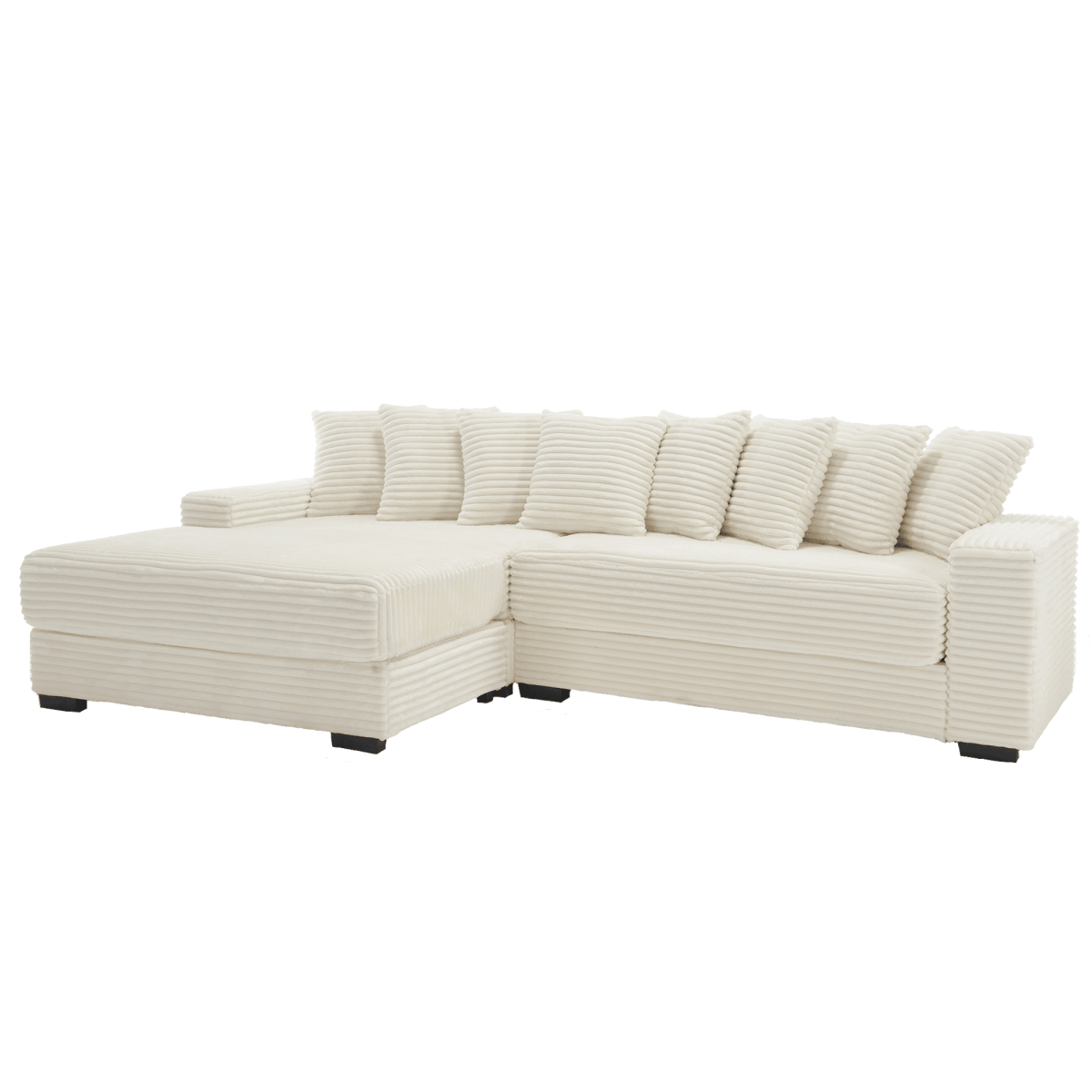 Modern Corduroy Modular Sofa With Pillows - Sleep Galleria