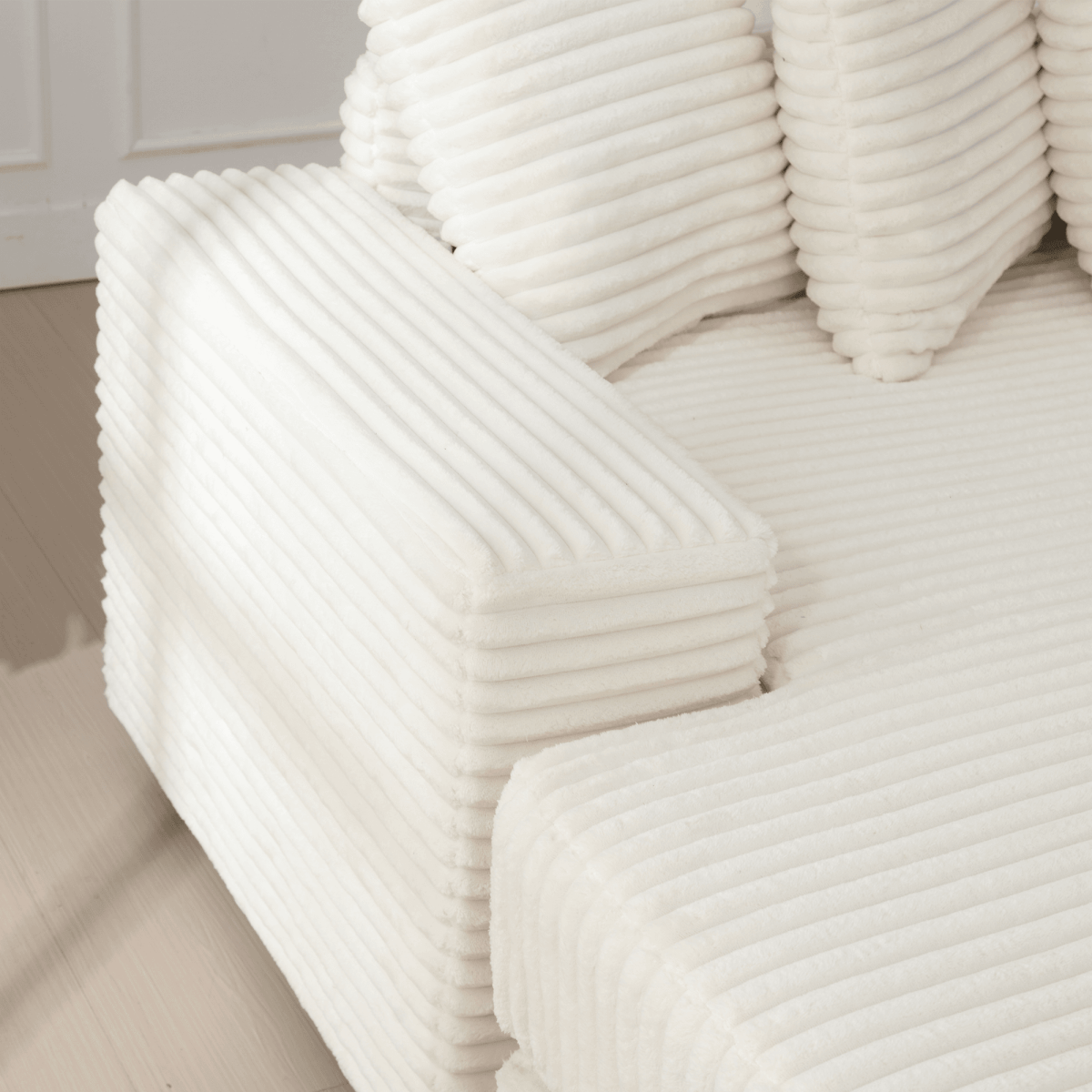 Modern Corduroy Modular Sofa With Pillows - Sleep Galleria