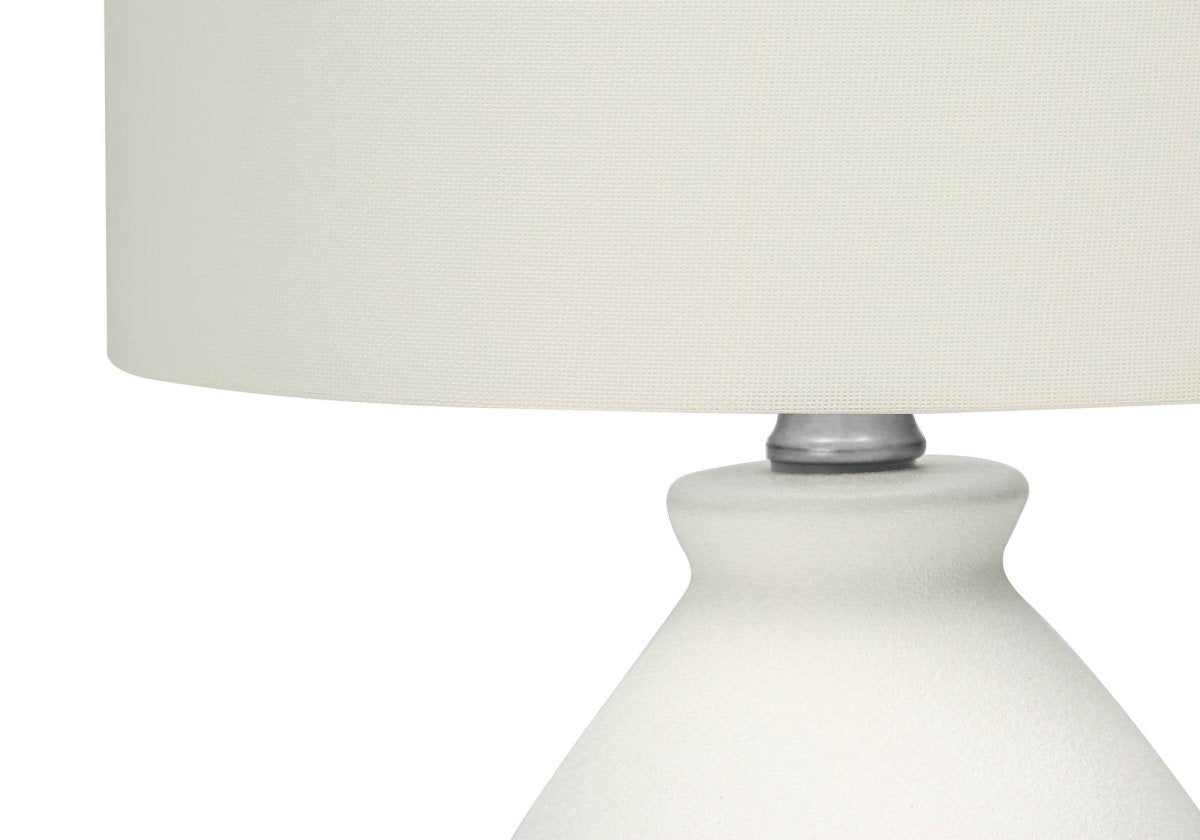 Modern Cream Ceramic 17-Inch Table Lamp With Shade - Sleep Galleria