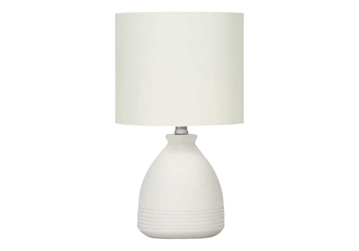 Modern Cream Ceramic 17-Inch Table Lamp With Shade - Sleep Galleria