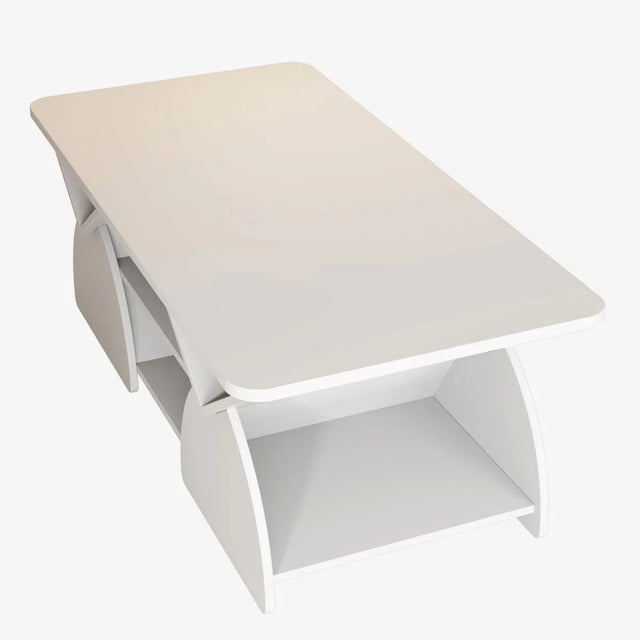 Modern Engineered Wood Coffee Table With Storage Shelves - Omega Lifestyles