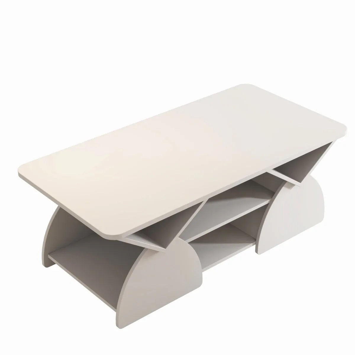 Modern Engineered Wood Coffee Table With Storage Shelves - Omega Lifestyles