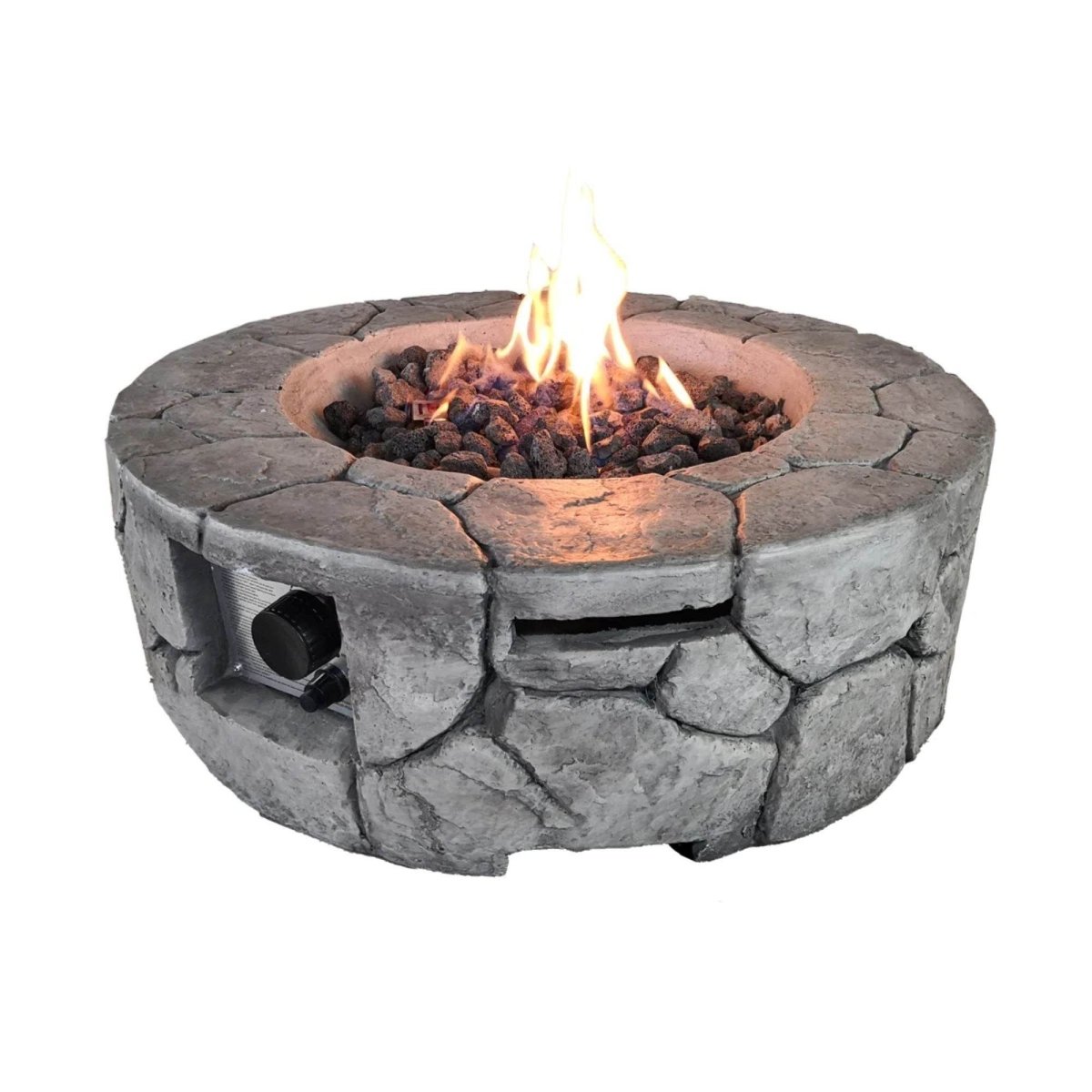 Modern Gray Fiber Reinforced Concrete Outdoor Fire Pit - Zenvia - Omega Lifestyles