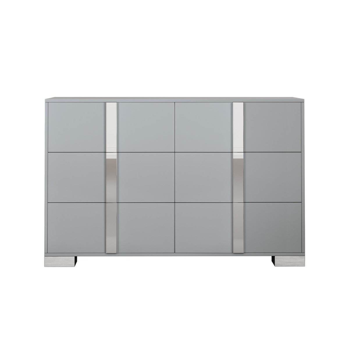 Modern Gray MDF Metal 6-Drawer Storage Dresser - Sleep Galleria