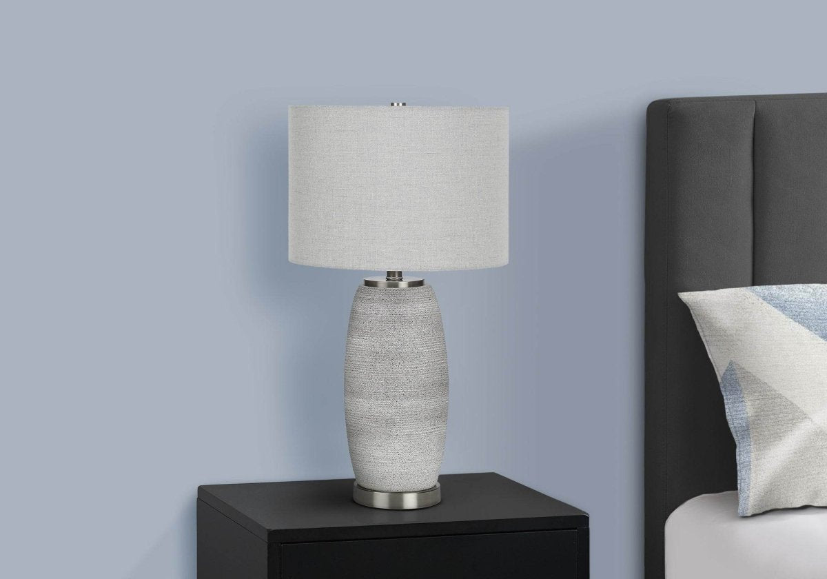 Modern Grey Ceramic Vase-Shaped Table Lamp - Sleep Galleria