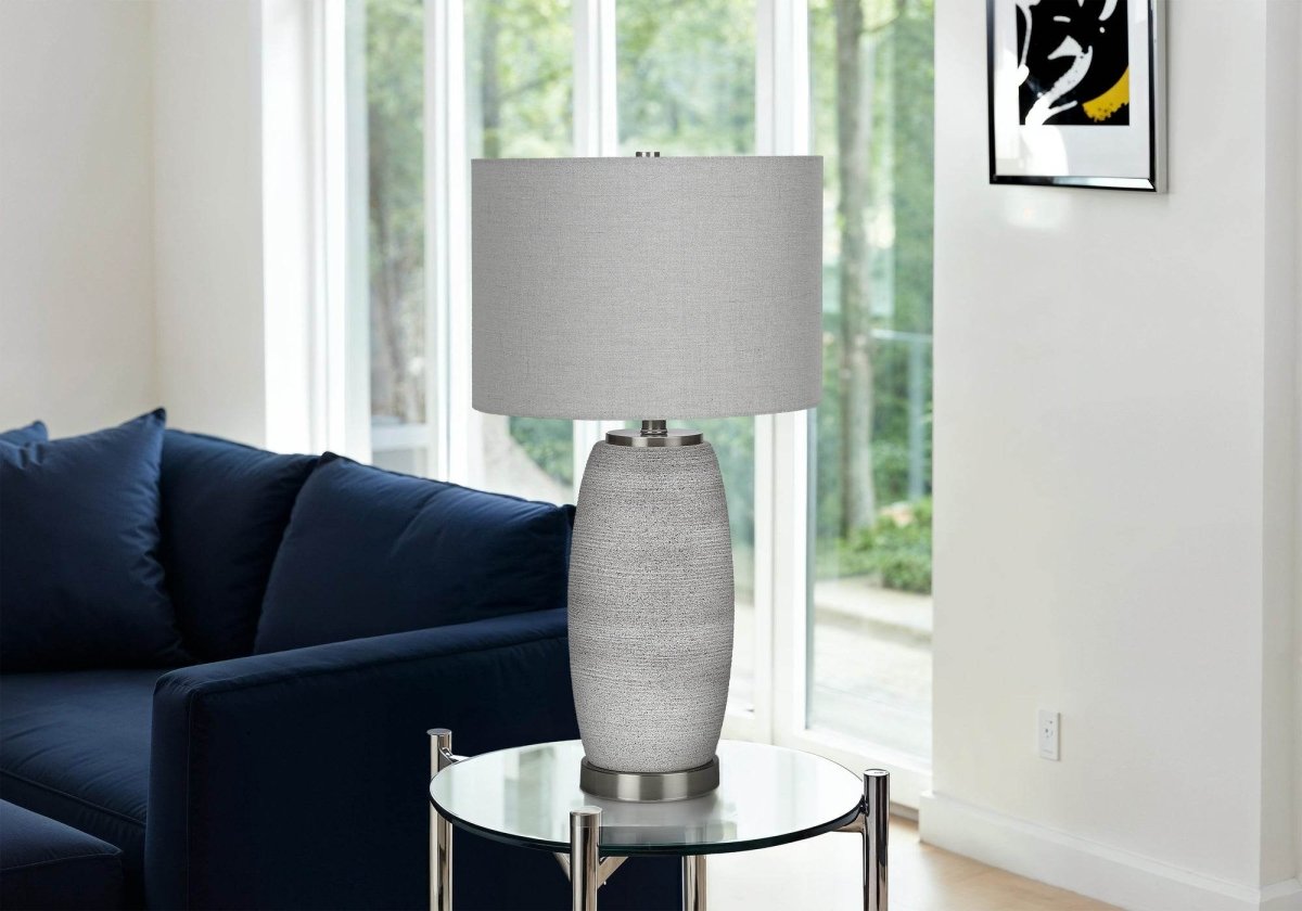 Modern Grey Ceramic Vase-Shaped Table Lamp - Sleep Galleria