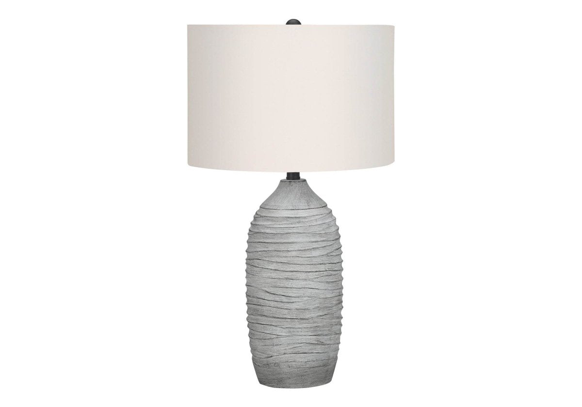 Modern Grey Resin Vase-Shaped Table Lamp 27-Inch - Sleep Galleria