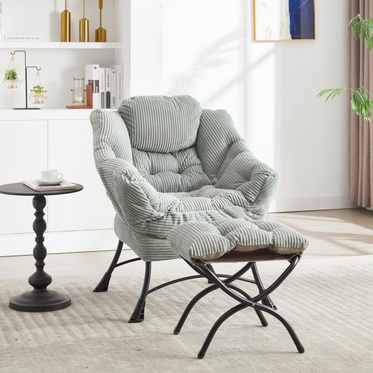 Modern Lounge Chair With Ottoman - Sleep Galleria