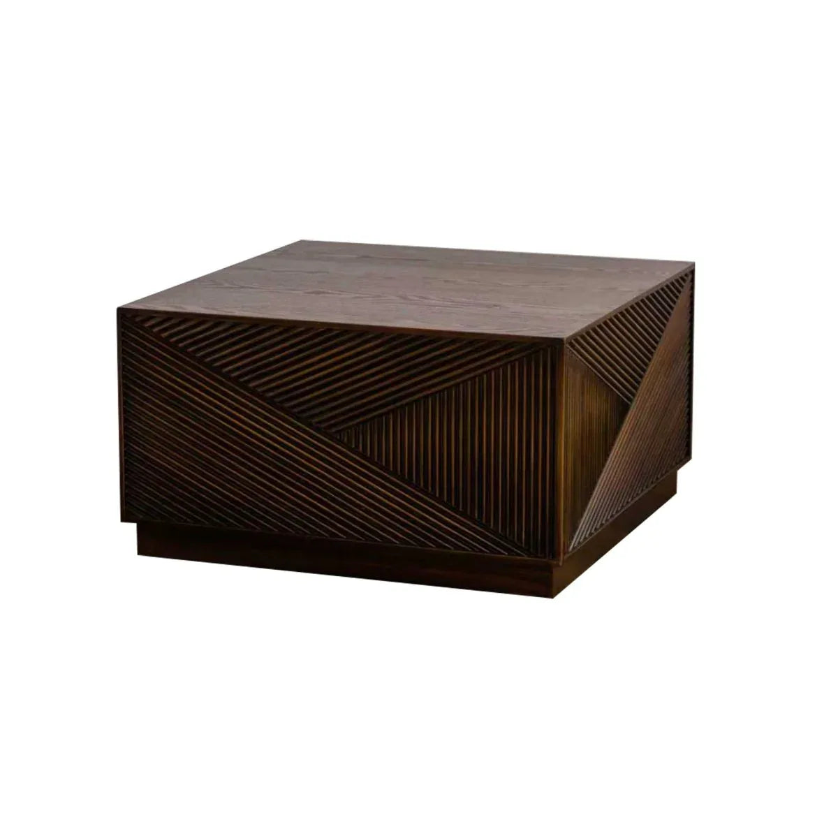 Modern Square Walnut MDF Coffee Table No Assembly - Omega Lifestyles
