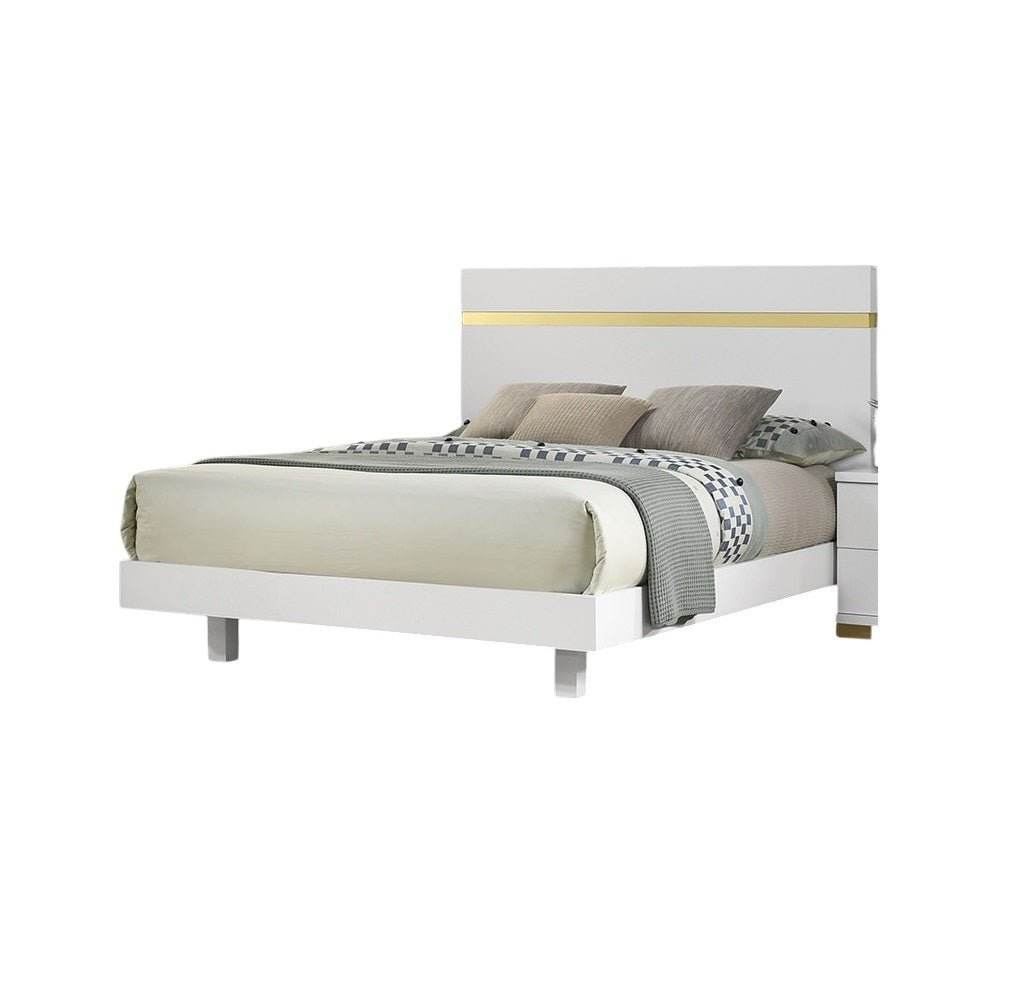 Modern White 3-Piece Bedroom Set With LED Nightstands - Sleep Galleria
