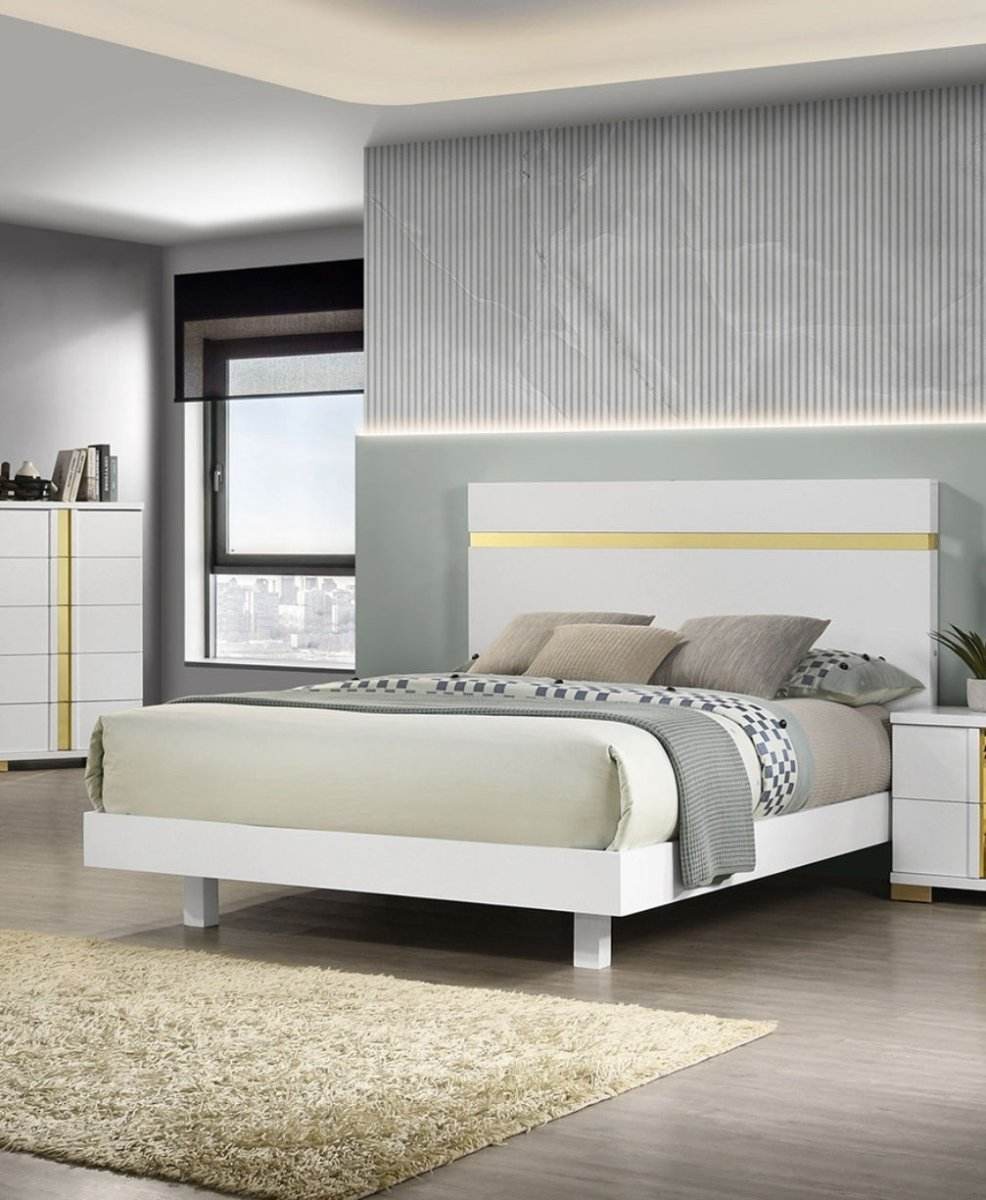 Modern White 3-Piece Bedroom Set With LED Nightstands - Sleep Galleria