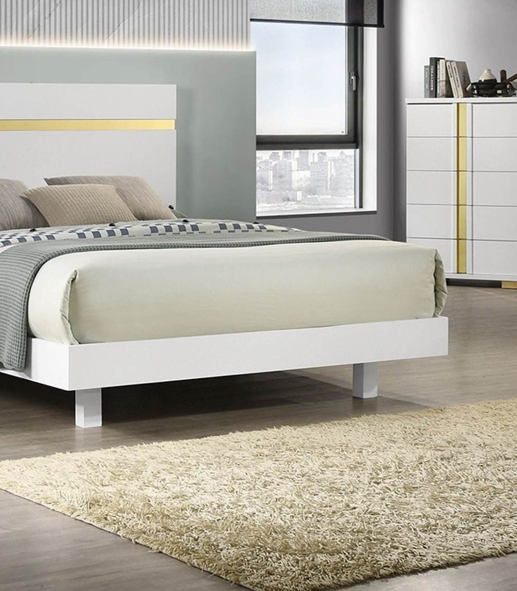 Modern White 3-Piece Bedroom Set With LED Nightstands - Sleep Galleria