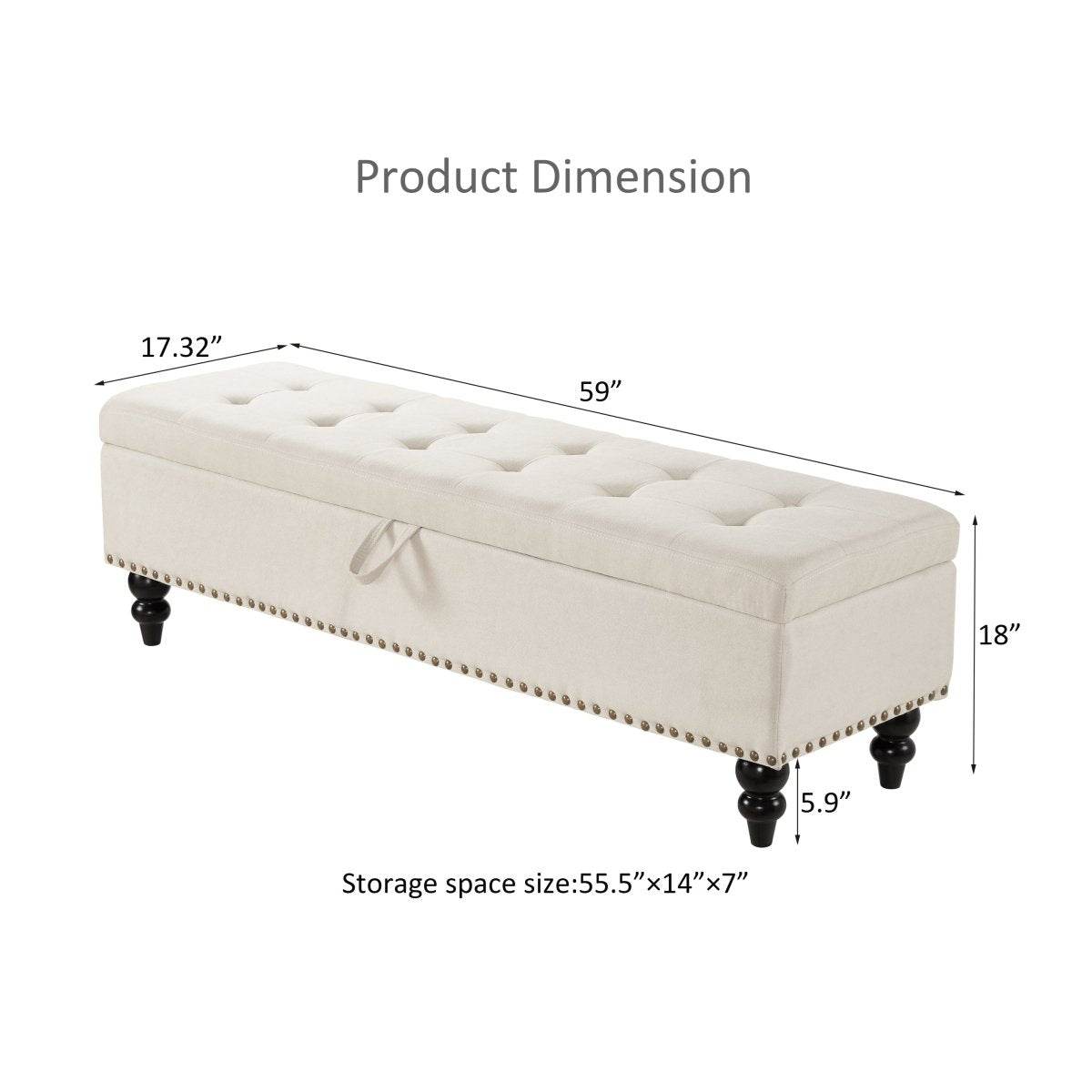 Multifunctional Storage Bed Bench Ottoman With Upholstery - Sleep Galleria