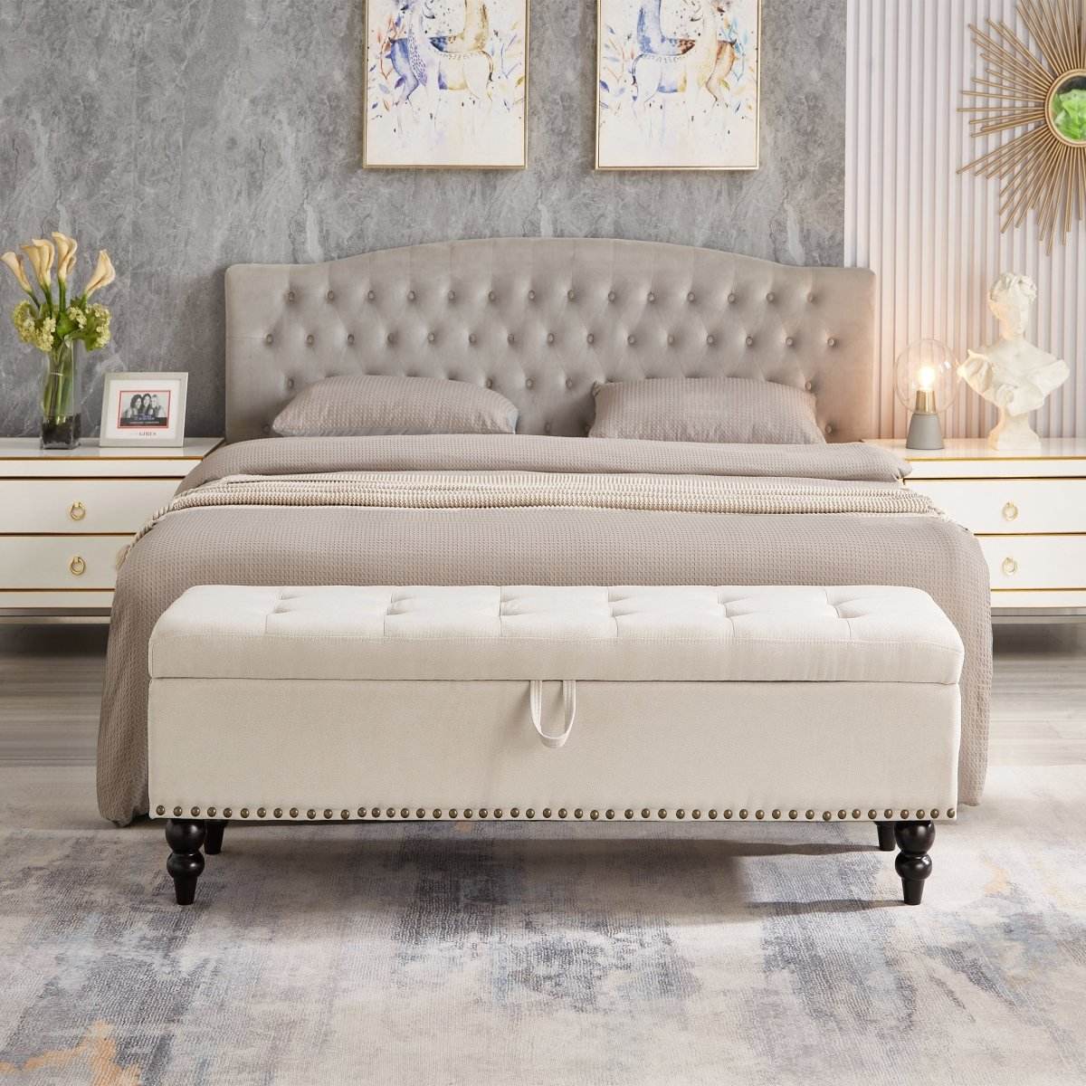 Multifunctional Storage Bed Bench Ottoman With Upholstery - Sleep Galleria