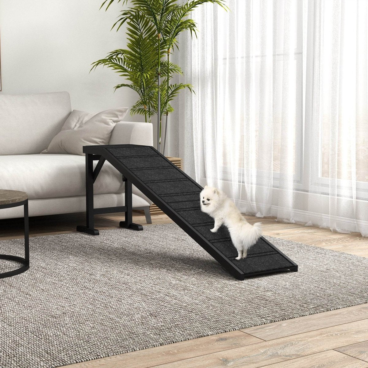 Pine Wood Dog Ramp With Anti-Slip Carpet Platform - Sleep Galleria