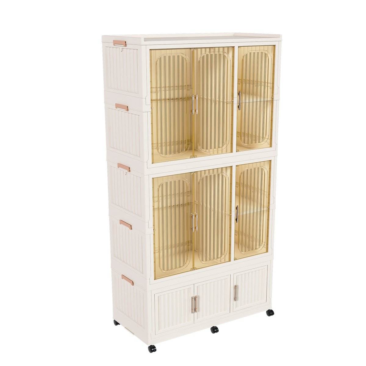 Portable Children’s Wardrobe With Magnetic Doors And Casters - Sleep Galleria