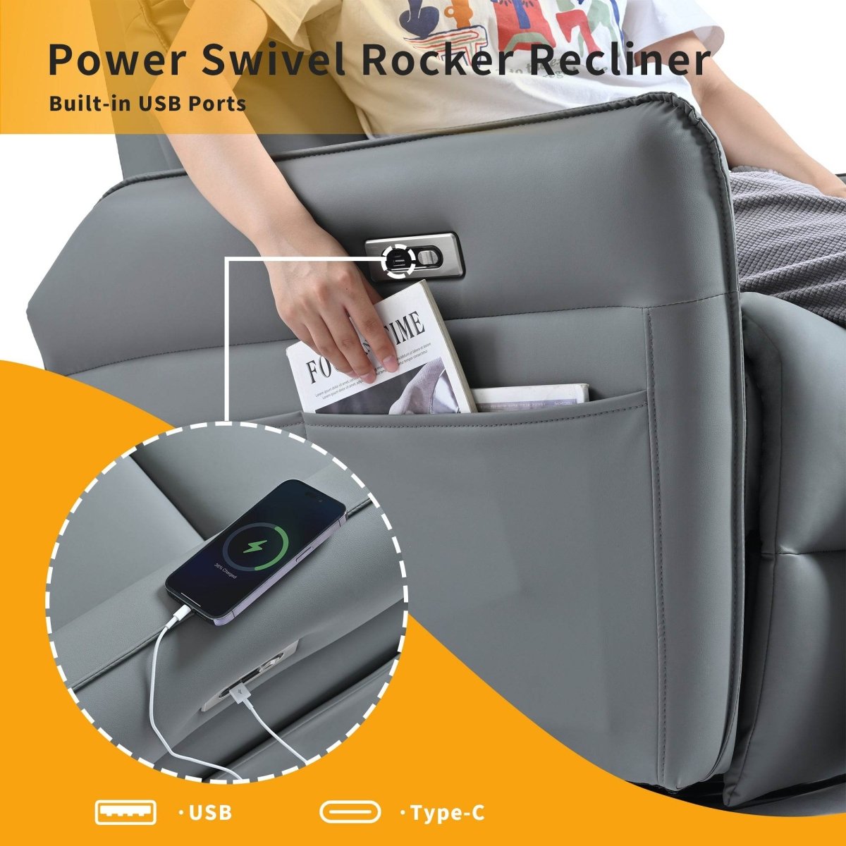 Power Swivel Rocker Recliner Chair - Sleep Galleria